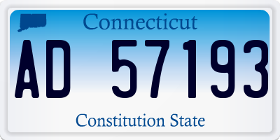 CT license plate AD57193