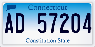 CT license plate AD57204