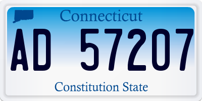 CT license plate AD57207