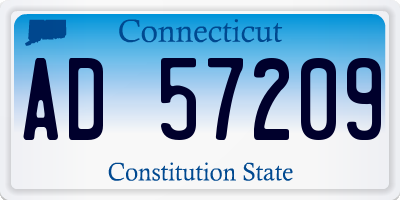 CT license plate AD57209