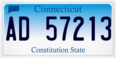CT license plate AD57213