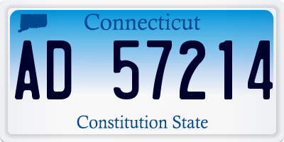 CT license plate AD57214