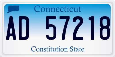 CT license plate AD57218