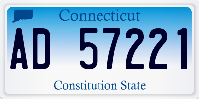 CT license plate AD57221