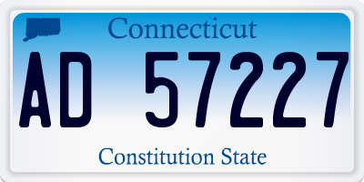 CT license plate AD57227