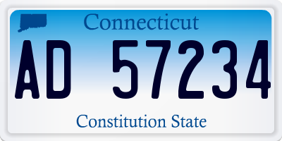 CT license plate AD57234
