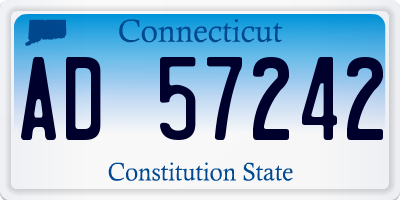 CT license plate AD57242
