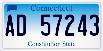 CT license plate AD57243