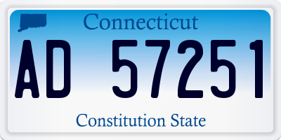CT license plate AD57251
