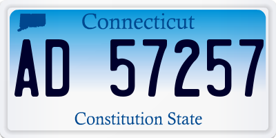 CT license plate AD57257