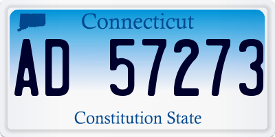 CT license plate AD57273