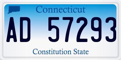 CT license plate AD57293