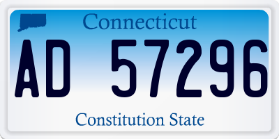 CT license plate AD57296