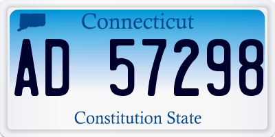 CT license plate AD57298