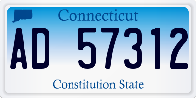 CT license plate AD57312