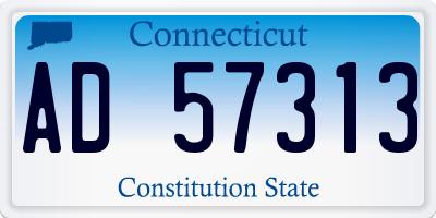 CT license plate AD57313