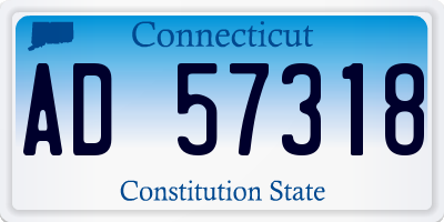 CT license plate AD57318