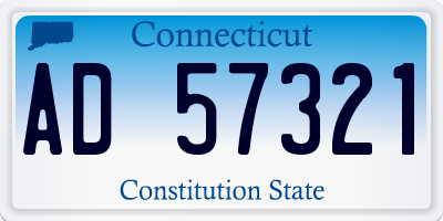 CT license plate AD57321