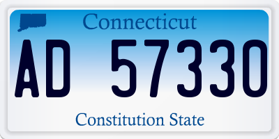 CT license plate AD57330