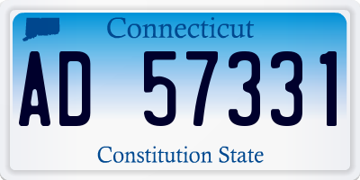 CT license plate AD57331