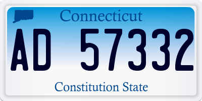 CT license plate AD57332