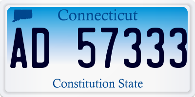 CT license plate AD57333