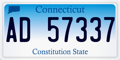 CT license plate AD57337