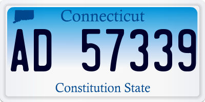 CT license plate AD57339