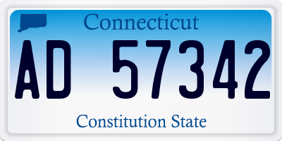 CT license plate AD57342