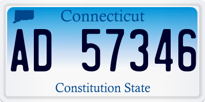 CT license plate AD57346