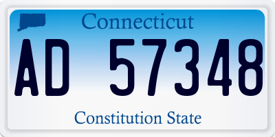 CT license plate AD57348