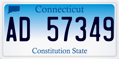 CT license plate AD57349