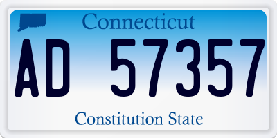 CT license plate AD57357