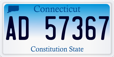 CT license plate AD57367