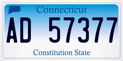 CT license plate AD57377