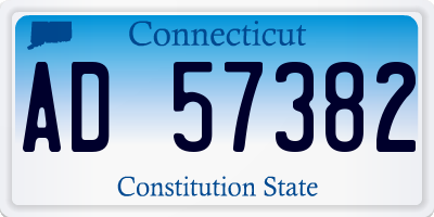 CT license plate AD57382