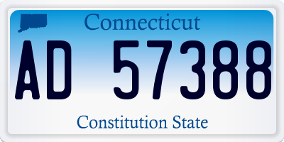 CT license plate AD57388