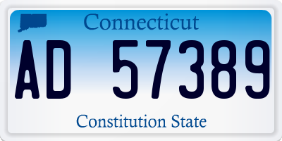 CT license plate AD57389