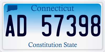CT license plate AD57398