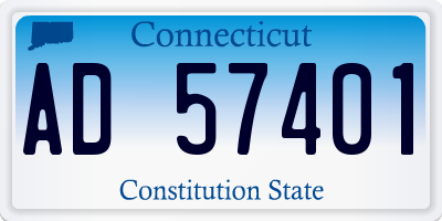 CT license plate AD57401