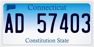 CT license plate AD57403