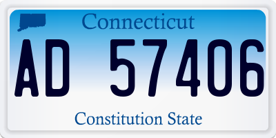 CT license plate AD57406