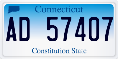 CT license plate AD57407