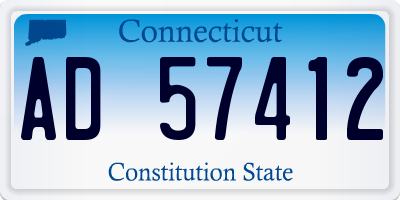 CT license plate AD57412