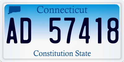 CT license plate AD57418