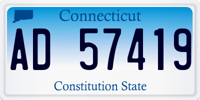CT license plate AD57419