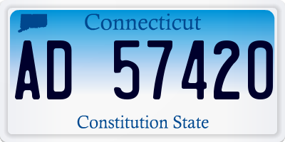 CT license plate AD57420