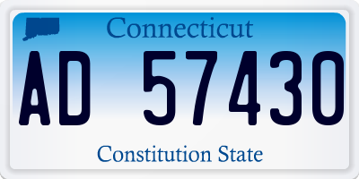 CT license plate AD57430