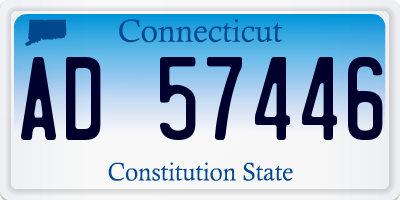CT license plate AD57446