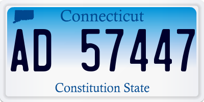 CT license plate AD57447